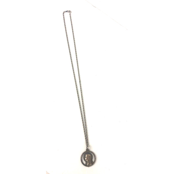 St Mary Religious Pendant Double Sided Silver Made Italy Vintage Catholic Charm - Picture 2 of 10